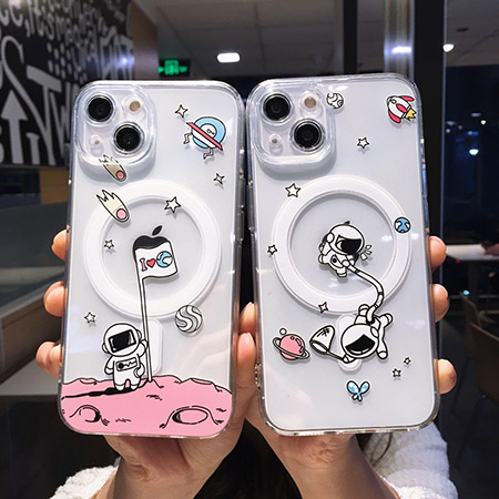 磁吸系列卡通可愛宇航員iPhone11-iPhone14 Pro Max空壓軟殼