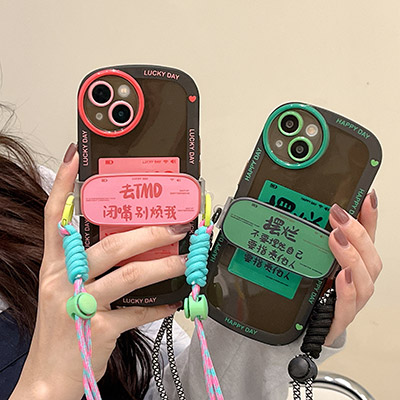 標簽文字去TMD&擺爛+夾子掛繩iPhoneX-iPhone13 Pro Max軟殼