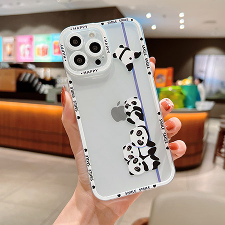 天使眼系列可愛卡通動物熊貓iPhone7-iPhone14 Pro Max軟殼